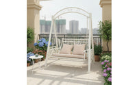 Outdoor 2 Person Swing Chair Indoor Swing Chair with Stand Comfy Love Seat Cushioned for Adults, Garden