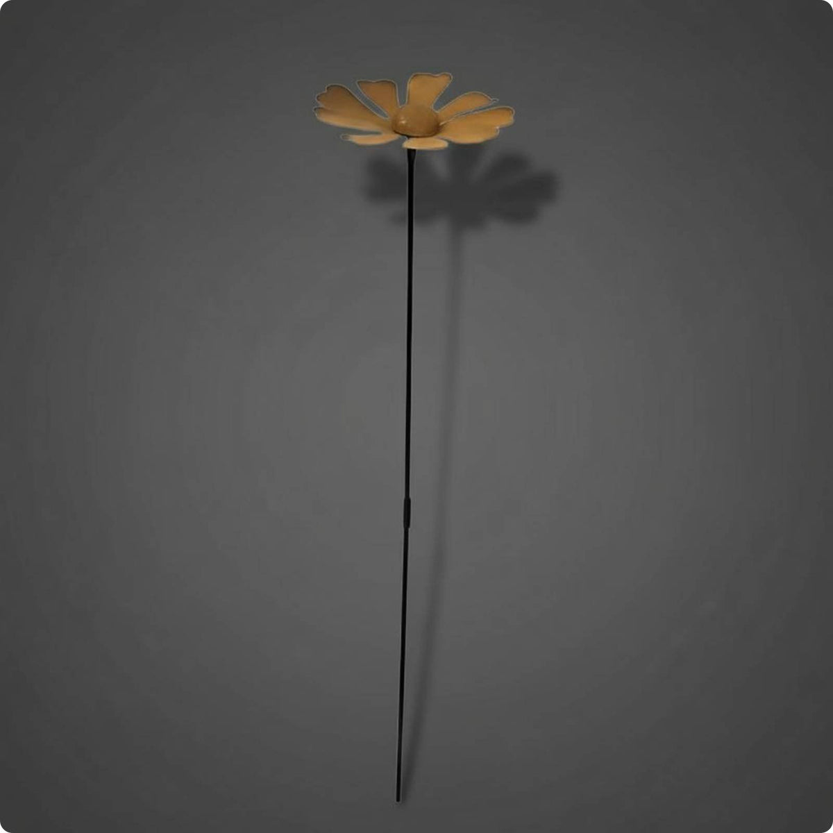 Daisy Garden Stake Outdoor Rusted Iron Yard Art Nature-Inspired