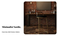 Bar Stool with spinerest Minimalist Design Counter Chair urban Look spine Support for Homeowners, Kitchen, Bistro