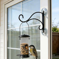 Wrought Avian Feeder Hanger Simple Lines Design for Garden, Patio, Gardeners