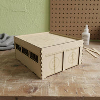 Removable Roof WWII Vehicle Repair Factory Model Opening Doors 1:72 Scale Garage Modular Design Wooden Armored Vehicle Warehouse Kit New Tooling for Miniature Scene Makers, Wargamers, Dioramas, Wargaming Scenery