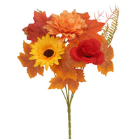 Artificial Maple Leaf Bunch with Sunflowers for Autumn Thanksgiving Decor