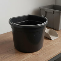Flat Back Feed Bucket Large Opening Animal Drinking Bucket Hanging Agricultural Setup Supply for Stable, Barn