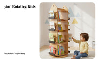 360-Degree Rotation Rotating Book Tower Multitier Design children's Furniture Floor-Standing book tower Space-Saving for Toddlers, Early Readers, Nursery, Kindergarten, Playroom, Bedroom