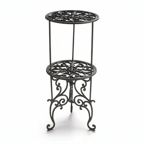 Two-Tier Plant Stand Freestanding Accent Table Space-Saving for Living Room
