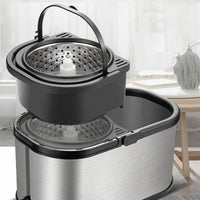 Stainless Steel Rotating Mop Easy to Clean Hands Mop Bucket Set Reusable Cleaning Tool for Home, Office