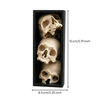 Halloween Skull Book Bookend Spooky Literary Vignette with Skulls Bone-Colored Halloween Decorative Figurine for Goths, Bookcase