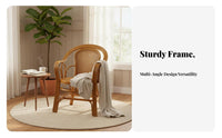 Highspine-supporting Rattan Chair Hand-Woven Home Seating Breathable Design Sturdy Frame for Seniors, Office Workers