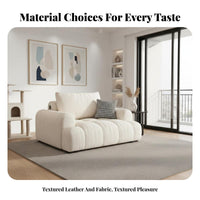 Scratch-Resistant Tufted Block Sofa Solid Wood Frame Living Room Furniture Skin-Friendly Couch Breathable Textile for Apartment Dwellers, Pet Owners, Young Adults, Bedroom