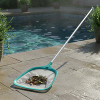 Lightweight Pool Net with Pole Fine Nylon Mesh Pool Debris Net Easy to Clean Heavy-Duty Frame