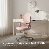 Kids Rolling Desk Chair With Wheels Ergonomic Seat 360-Degree Swivel for School