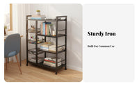 With casters Multi-Tier Rolling shelf unit Simple Design Multi-Tier Utility trolley Space-Saving storage rack Easy to Assemble for Students, Office Workers, homeowners, Study Room, Bedroom, Classroom, Kitchen