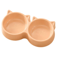 Double Pet Bowl Glossy Feline Bowl Integrated Unit for Feeding