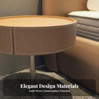 Round Pedestal Night Table Minimalist Design Small circular table modern aesthetic adaptable for Apartment Dwellers