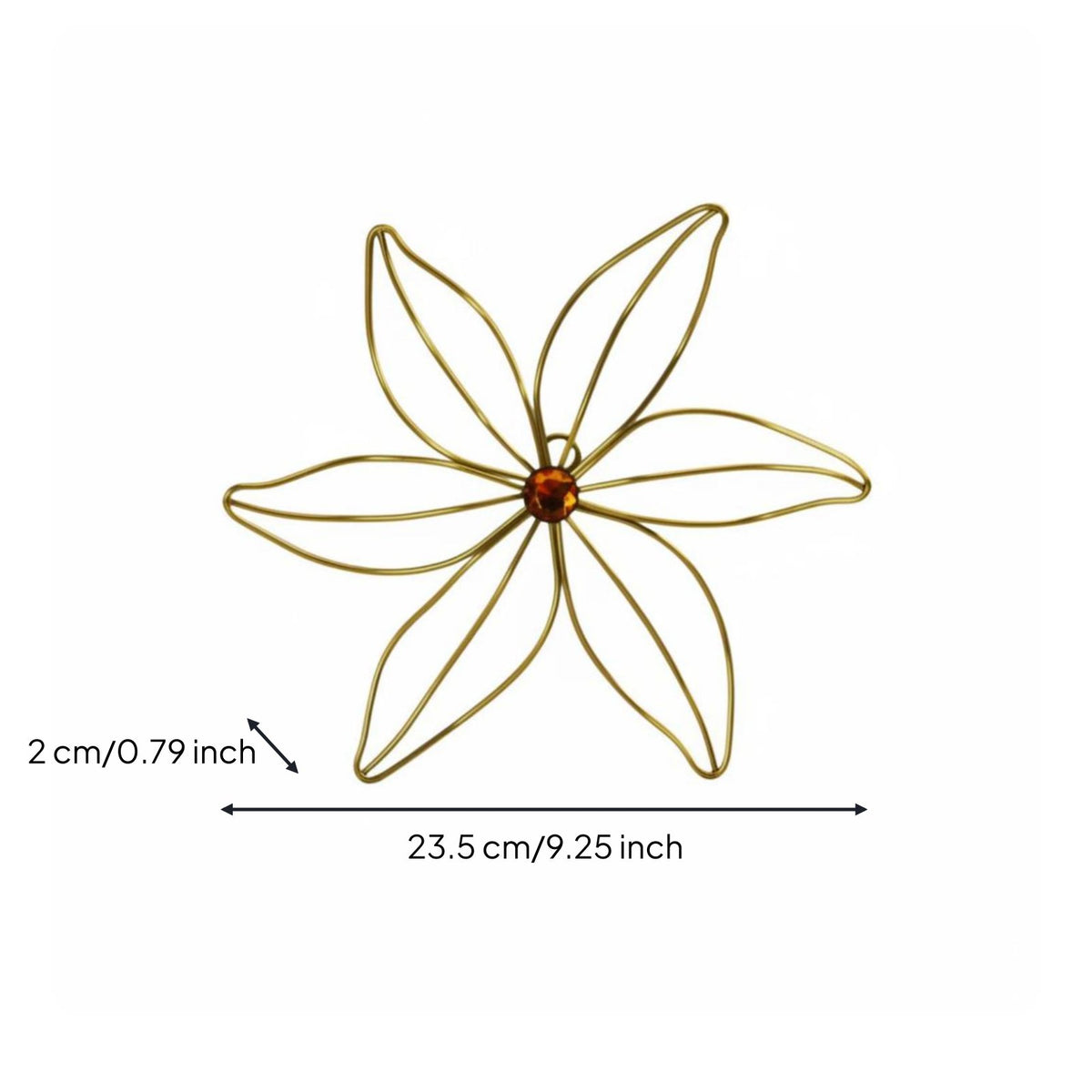 Iron Flower Ornament Light Luxury Style Iron Floral Wall Decor Easy to Hang Abstract Floral Line Art for Living Room, Restaurant, Bedroom