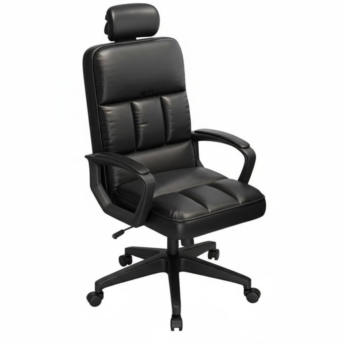 Upholstered Computer Chair with Headrest Space Saving Rolling Seat for Dorm Room