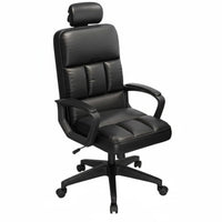 Upholstered Computer Chair with Headrest Space Saving Rolling Seat for Dorm Room