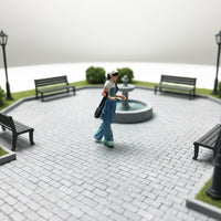 Hat Girl Miniature Highly Detailed Sand Table Person Model Workmanship 1/64 Scale Girl Figure for Miniature Enthusiasts, Dioramas
