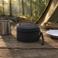 Insulated Bowl Bag Oxford Cloth Round Camping   Cup Storage Bag Carrier Hand-Carry Strap