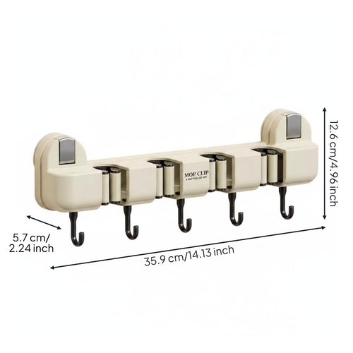 Wall Mounted Mop Holder Versatile Use Sweeper and Mop Organizer Waterproof