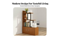 Standing Room Divider Multifunctional Partition Cabinet Privacy Screen Storage Unit Modern Stepped Design Suitable for Homeowners Students Bedroom