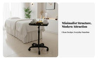 Adjustable Salon Tray Cart Hair-Resistant Casters Hairdresser Professional Trolley Rolling Salon Tray Stand Effortless Wheels