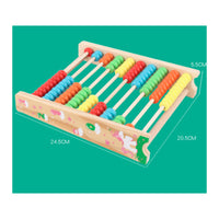 Educational Wooden Abacus Tabletop Abacus with 10 Rows Tactile Rekenrek Sturdy for Preschoolers, Homeschool, Playroom