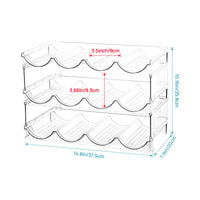 Stackable Water Bottle Organizer Wave-Shaped Stackable Bottle Rack Transparent