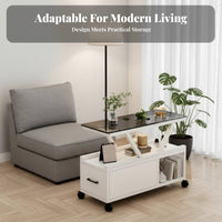 Rolling C-Table Space-Saving Wheeled C-Table Modern design for Seniors, Students