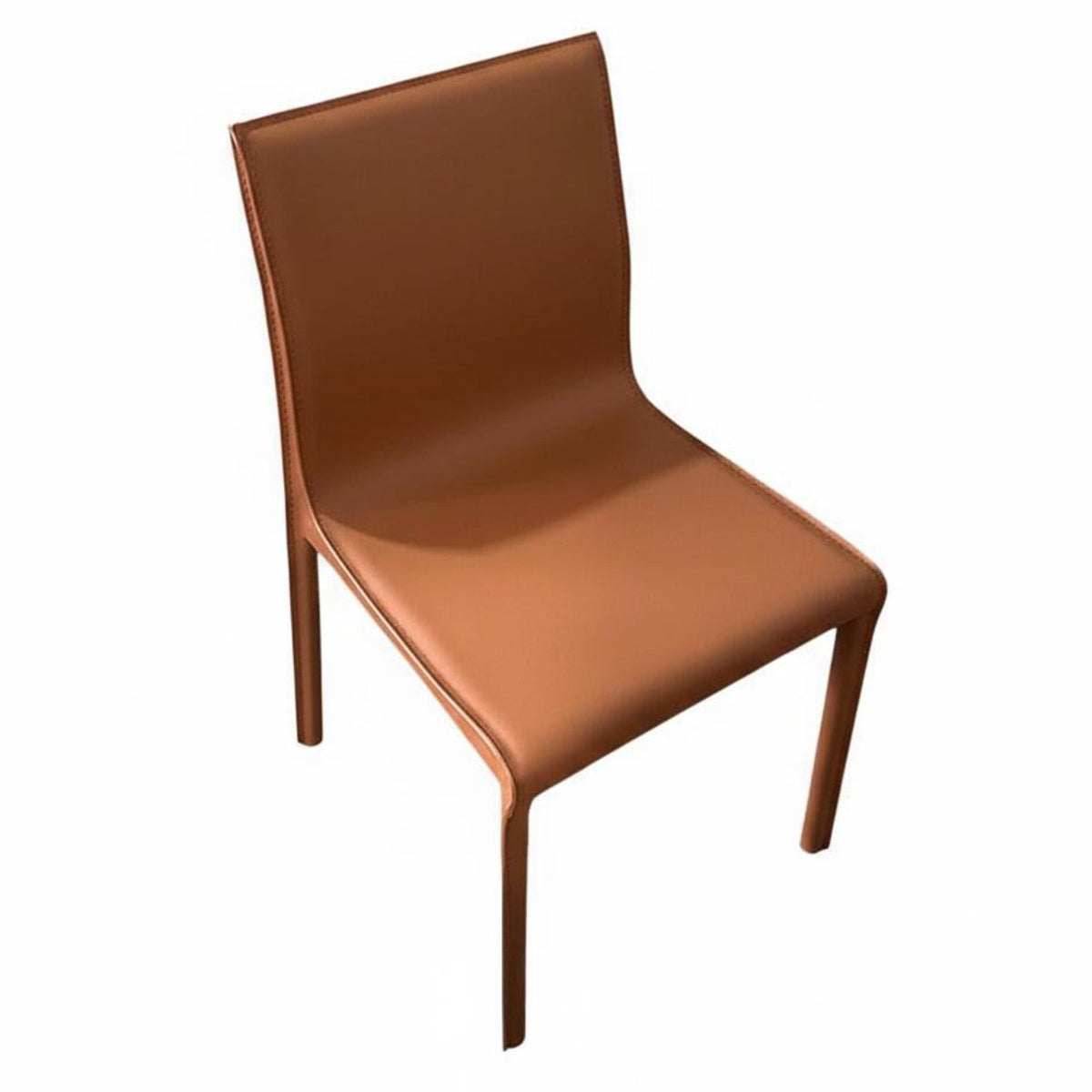 Armless Leather-Wrapped Chair Padded Seat Armless Upholstered Side Chair Rounded Corners Wear-Resistant for Home Office, Kitchen