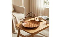 3 Pieces Bamboo Tray with Handle Bamboo Wicker Tray with Handle Artisanal for Hosts, Tea Service