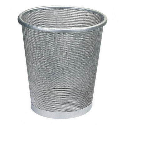 Wire Mesh Trash Can Open Top Mesh Wastebasket Rolled Rim