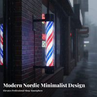 Illuminated Haircut Pole Rainproof Haircut Pole Lamp Rotating Striped Lamp Waterproof Business Signage Energy Saving for Outdoor