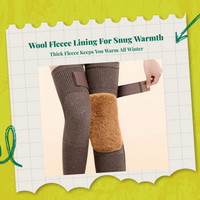 Wool Knee Pads, Thick, Thermal, Cold Weather, Unisex