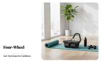 Smart Brake System Automatic Rebound Ab Roller Widened Wheels Automatic Rebound Ab Wheel Silent Operation Four-Wheel Abdominal Exerciser Ergonomic Design for Women, Beginners