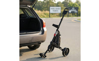 2-Wheel Golf Push Trolley Compact Golf Push Cart Trunk Friendly Smooth Rolling for Golfers