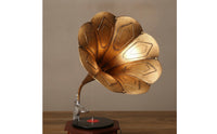 Phonograph Ornament with Golden trumpets Decorative Gramophone with Speaker Classic Player for Photo Props, Office Desk