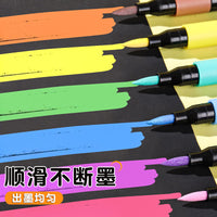 真彩软头丙烯马克笔儿童美术画笔学生手抄报不透纸可叠色黑盒彩笔
