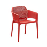Stackable Perforated Shell Chair Integrated Armrests Armchair Modern Minimalist Design Seating Furniture Hollow-out Design for Homeowners, Office Workers, Readers, Dining Room, Balcony, Bedroom, Reading Nook