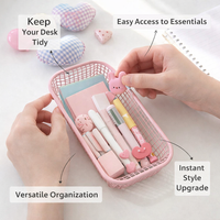 Office Desk Storage Basket with Metal Frame for Stationery and Documents, Carbon Steel Wire Desktop Bin for Students and Home Use