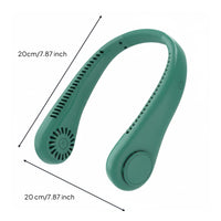 Adjustable 3-Speed Hanging Neck Fan 360° Surround Airflow Personal Neckband Fan Lightweight Wearable Neck Cooler Twin Turbine for Outdoor, Office