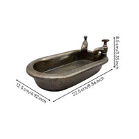 Outdoor Decor Bathtub-Shaped Bird Bath Dark Brown Two-Way Use