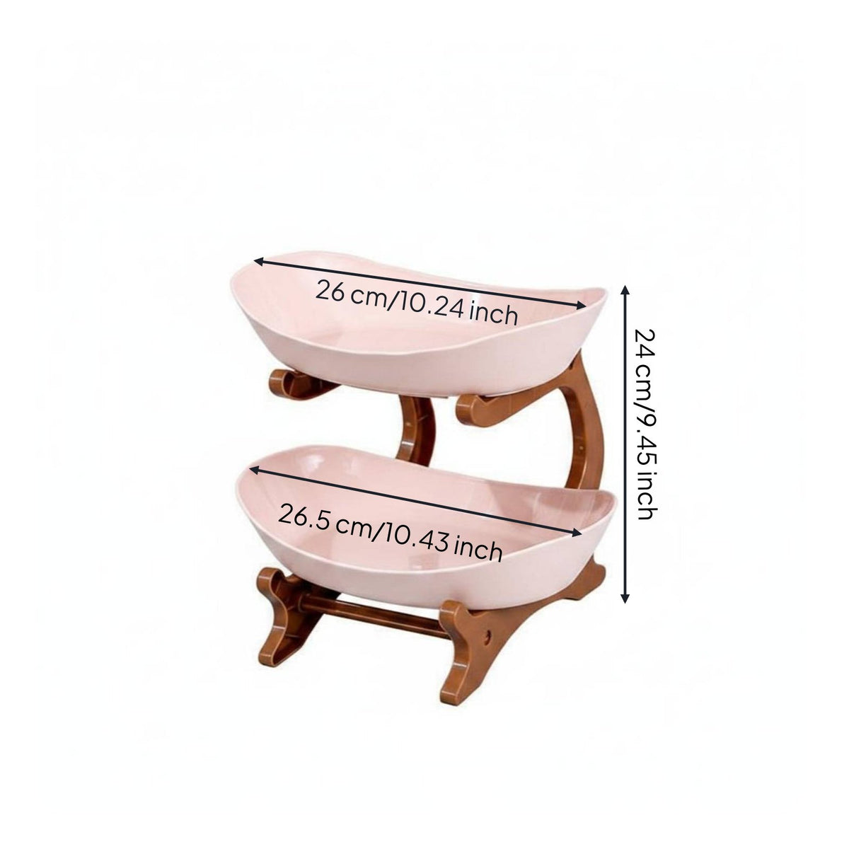 Double Tiered Dessert Stand Easy to Clean Double Layer Dessert Platter