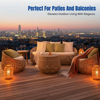 Outdoor Rattan Sofa Set, Metal Frame, Patio Wicker Lounge, Modern Creative Furniture