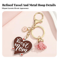 Mama Letter Charm Keychain Gift-Ready Mama Tassel Keychain Family Day Keyring for Moms, Handbag, Purse, Backpack
