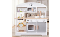 Wooden Play Kitchen Child-Friendly Kitchen Pretend Play Set with Oven for Kids, Children, Playroom, Daycare, Bedroom