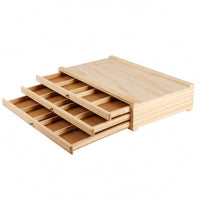 Wood Art Storage Box Compartmented Art Supply Drawer Box Sturdy for Craft Room