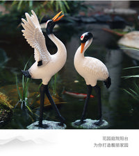 庭院假山仙鹤摆件流水景观饰品户外院子花园草坪鱼池造景装饰摆件