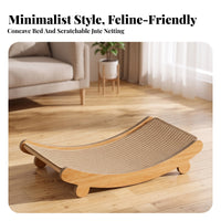 Spacious Cat Scratcher Bed Cozy Cat Scratching Lounge Long-Lasting Pet Furniture Woven Jute for Cats, Kittens, Living Room, Home