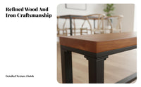 Backless Wood Top Bench Utilitarian & Look Farmhouse Dining Bench Sturdy Construction Long Stool for Home Dwellers, Families, Kitchen, Entryway